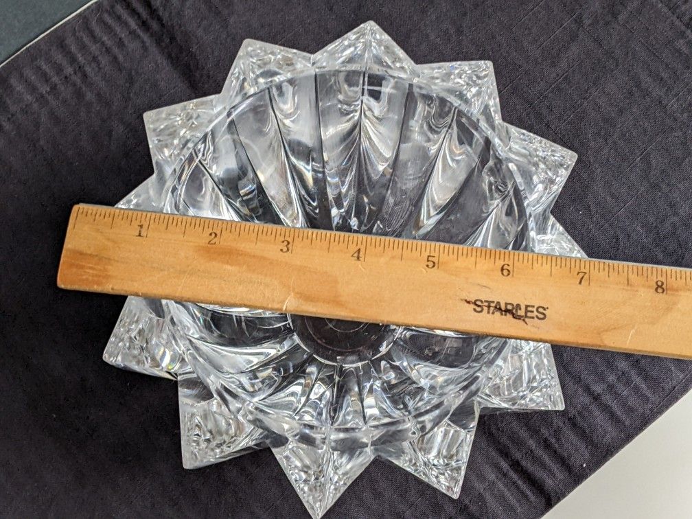 Vtg Post Modern Clear Acrylic Lucite Faceted Tiara Bowl by Judith Kruger