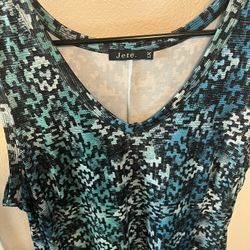 1X Asymmetrical tank dress (shorter front), silky material