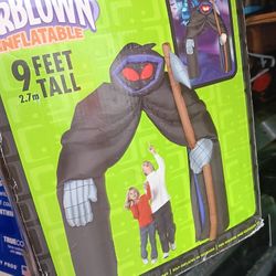 Gemmy Airblown Inflatable Halloween Grim Reaper Archway 9ft Haunted House Lights