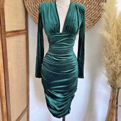 Green Velvet Dress