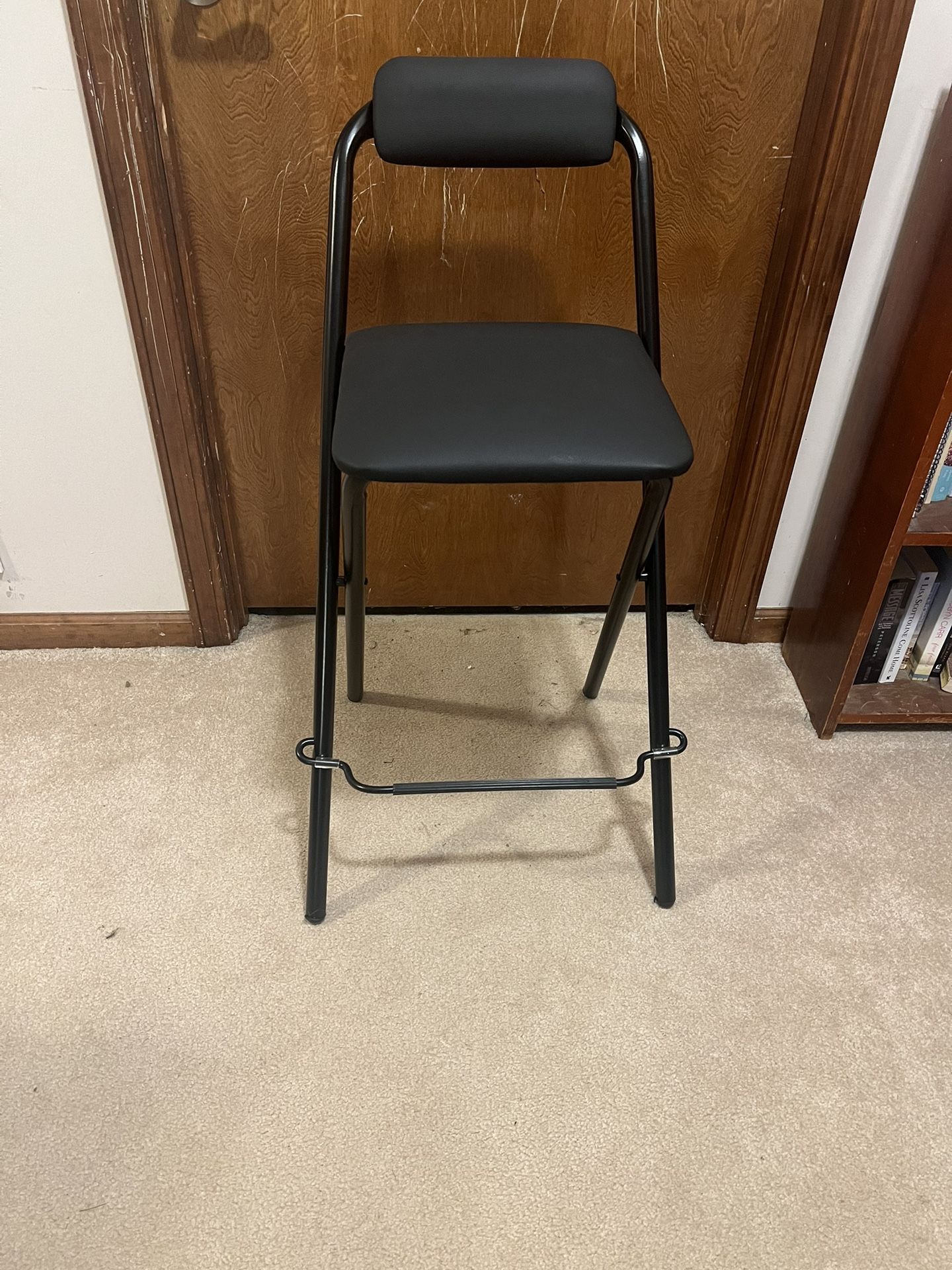 Folding Leather Bar Stool-New