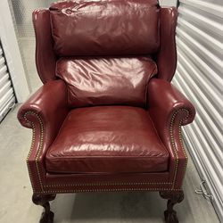 Hancock & Moore Leather Chair & Ottoman 
