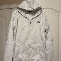 Adidas White Windbreaker Hoodie Men’s M
