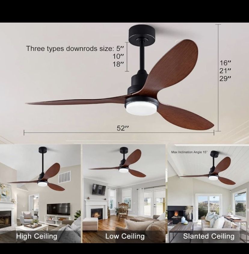 New Modern Ceiling Fan w Light & Remote