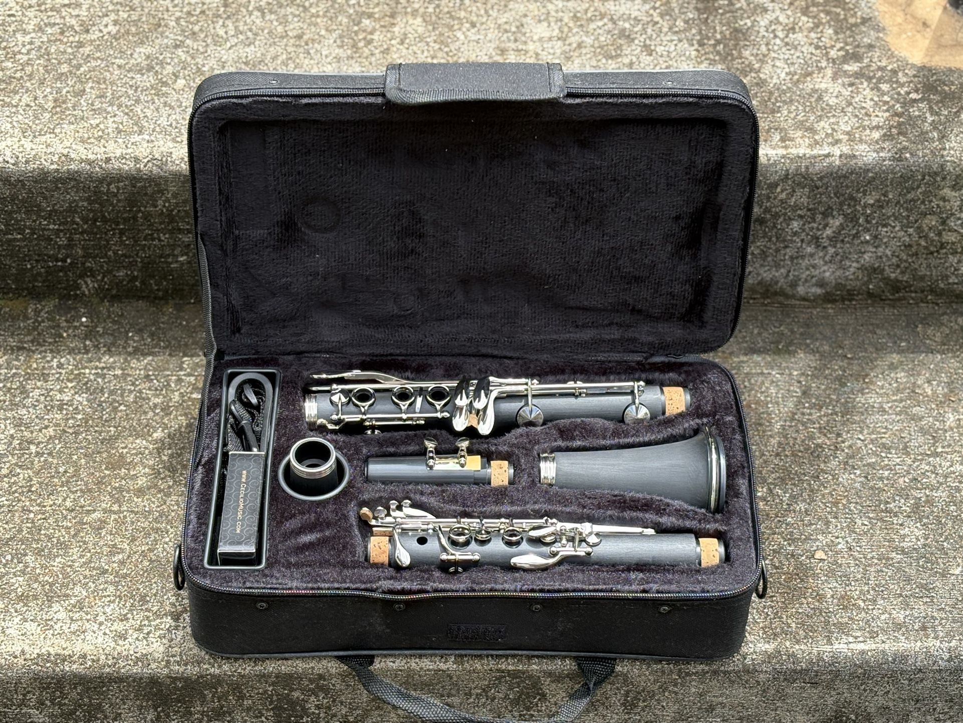 Mendini By Cecilio B Flat Clarinet for Beginner, Ebonite Bb Clarinet with 10 Reeds, Mouthpiece, Cork Grease, Gloves, Cleaning Cloth, Hard Case, Pocket