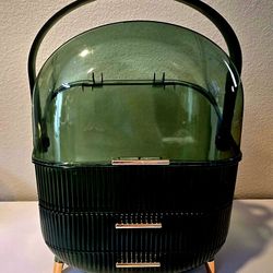 Makeup Organizer Dustproof Display Rack Cosmetic Storage for Creams Jewelry Perfume (Green)💄👑🪮