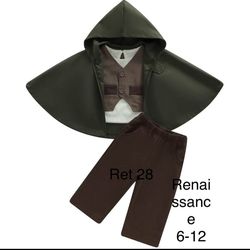 Renaissance Toddler Baby Green Costume Cosplay Halloween 6-12 Mon