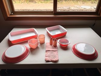 Pink Flamingo Pyrex lot