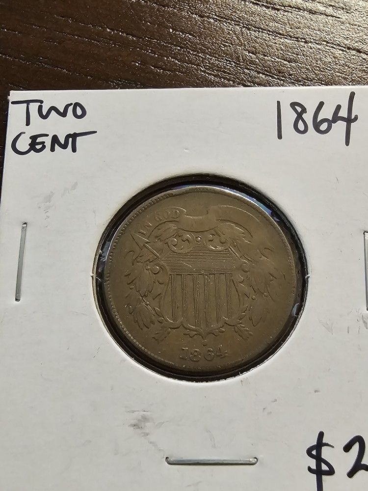 1864 2 Two Cent Rare Coin