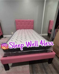 NEW  TWIN BED FRAME AND MATTRESS