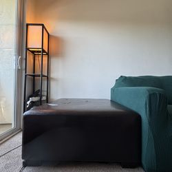 Large Faux Leather Ottoman