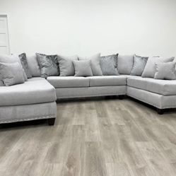 Double Chaise Sectional Pillow Included 