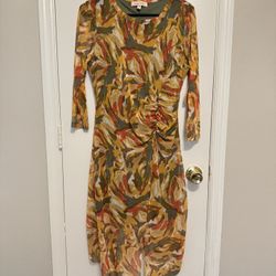 Harlow & Rose Dress Yellow, Green Floral Dress Size M