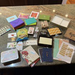Huge Stationery Card Lot Envelopes Notes Thank You Cards Stickers Craft Set