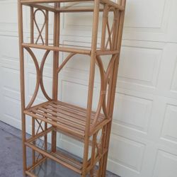 RATTAN ETAGERE or SHELVING UNIT