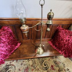 Lamp - Single Arm student Lamp - Very Rare Antique In Fine Condition