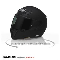Shoei Matte Black Motorcycle Helmet And Black Alpinestars  Gloves 