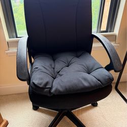 Office Desk Chair Black with Cushion  40” height(adjustable) x 24” length x 20” width