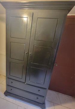 Solid Wood Used Black Freshly Painted Armoire  18 W 40 L 60 H must move by Wednesday