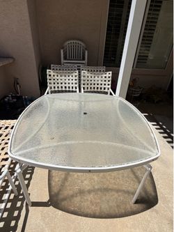 FREE Patio Dining Set - Glass Top Table & 10 Chairs