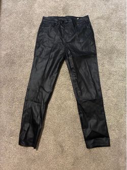 Faux black leather pants