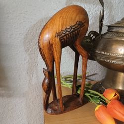 Hand Carved Wooden Antelope sculpture