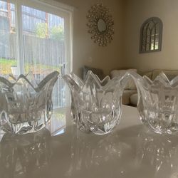 Set Of Three Cristal Candle Holders