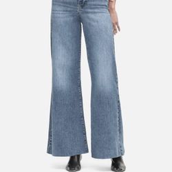 Frame Le Palazzo Crop Blue Denim Jeans Size 26. Retails for $300+!