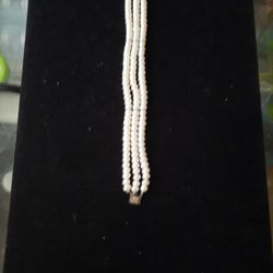 Triple Pearl Bracelet with Sterling Silver & Diamond 