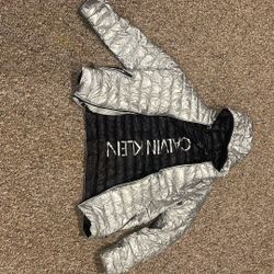 Calvin Klein Silver Winter Puffer Jacket Like New Men’s Medium 