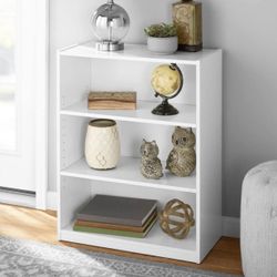 Mainstays 3-Shelf Bookcase with Adjustable Shelves, White