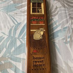 Home Sweet Home Wood Welcome Plaque With Cats - 14” X 3.5”