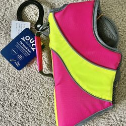 Youly yellow & pink Floatation Vest Dogs Small 16-22 Inches  New 🐶