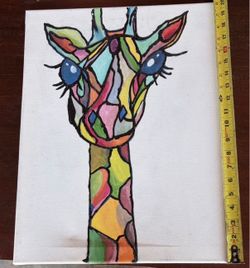 Colorful Abstract Giraffe Wall Art