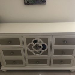 White Dresser & White Bed Frame