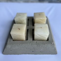 Cement Candle  Holders With Candles