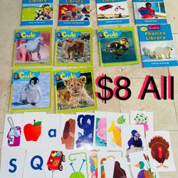 $8 For All educational Kids Books great for preschoolers and some flash cards