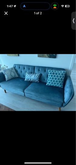 Blue Sofa convert into bed