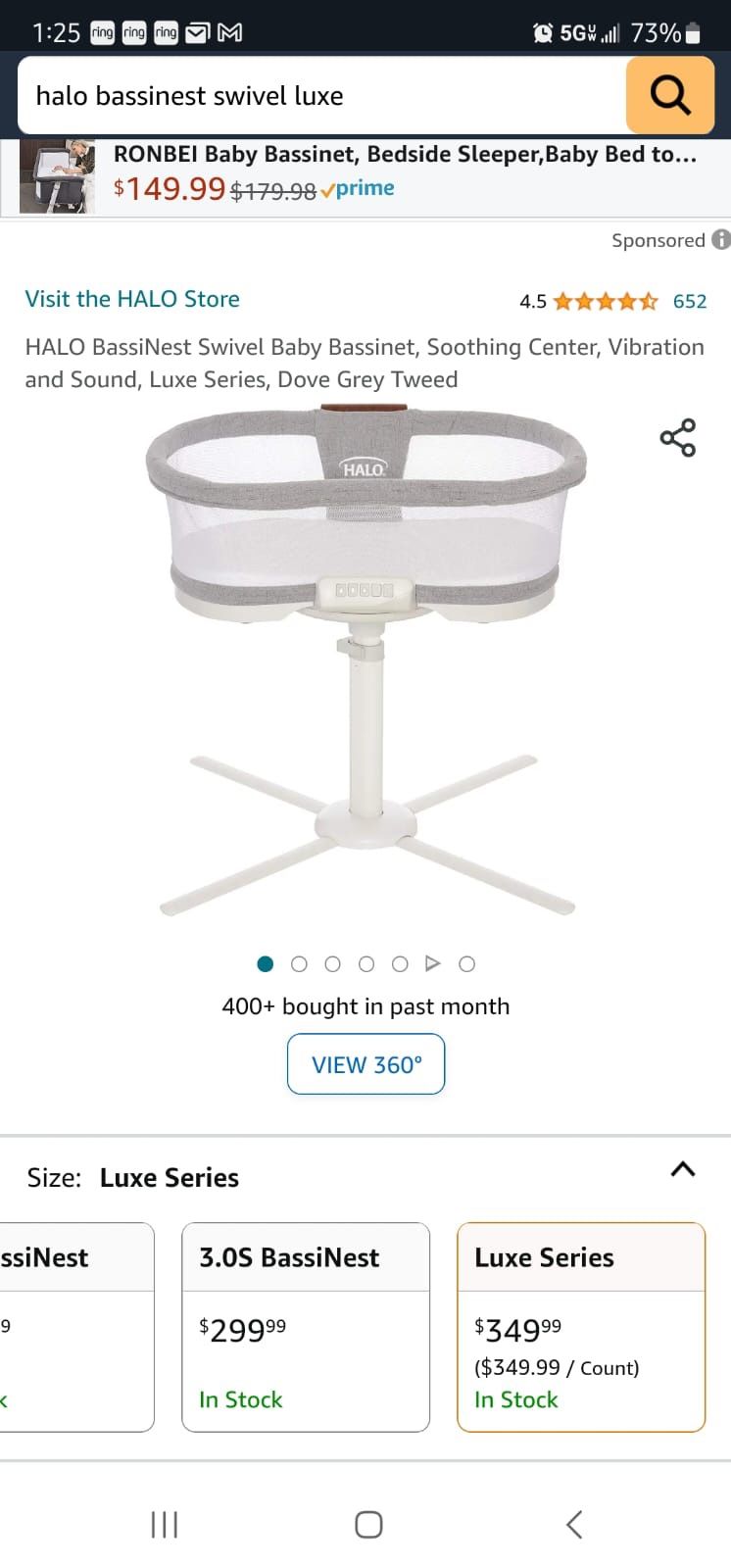 HALO BassiNest Swivel Baby Bassinet, Soothing Center, Vibration