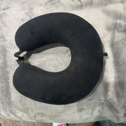 Black Soft Neck Travel Pillow with Snap