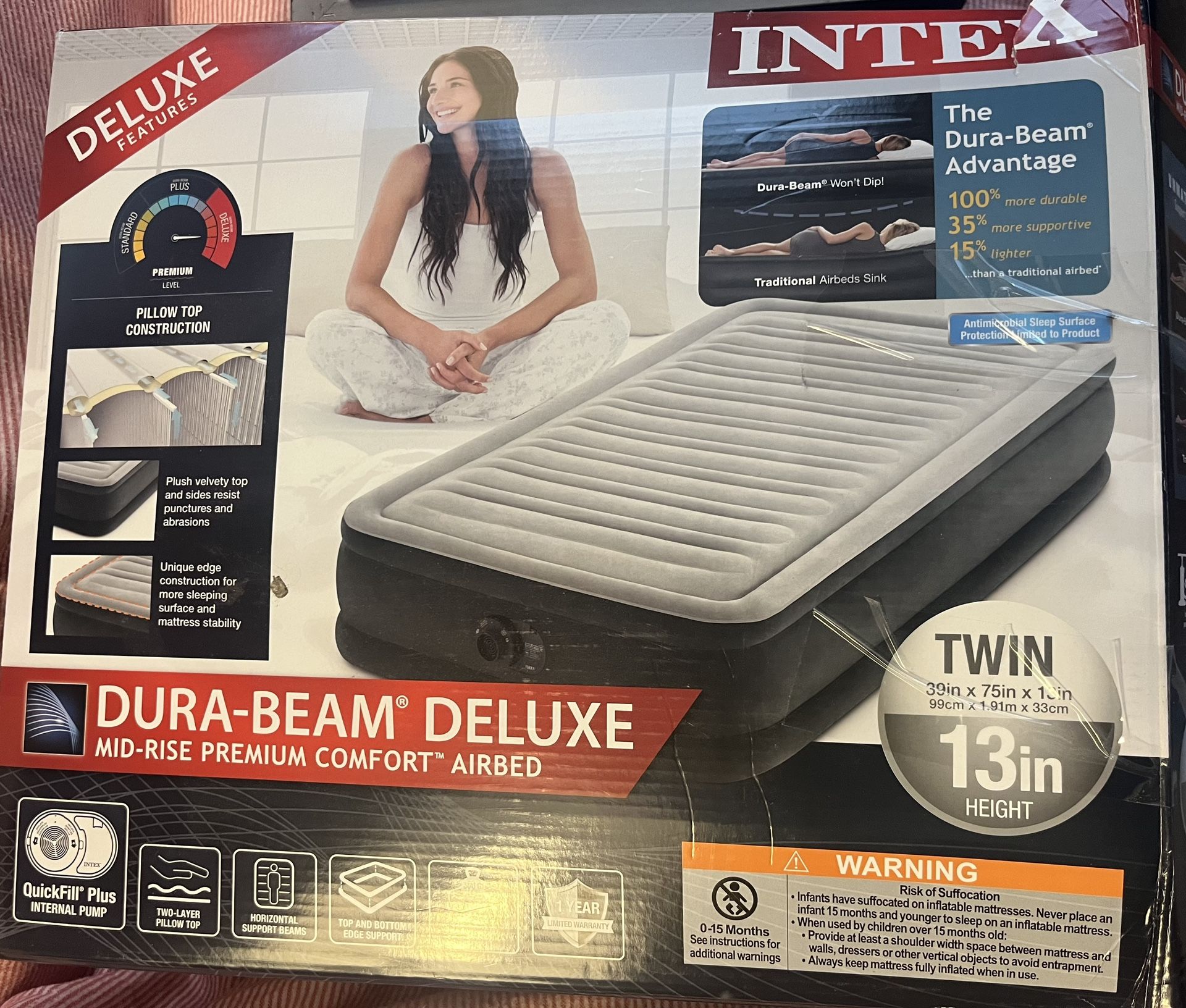 Intex Dura-Beam Twin Air Mattress Barely Used