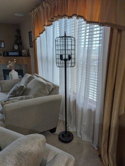 65-in Black/Silver Torchiere Floor Lamp