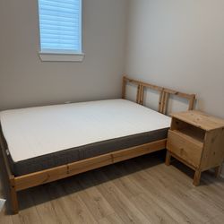 Full Size Bed Frame & Nightstand &Mattress(optional)