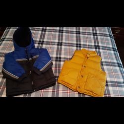 Puffer Style Winter Jacket and Vest, Size 4T . Vest is by Baby Gap, and jacket is by London Fog