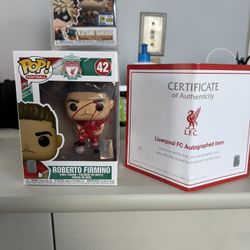 Signed Funko Pop Robert Firmino Liverpool Player And Brazilian International Player 