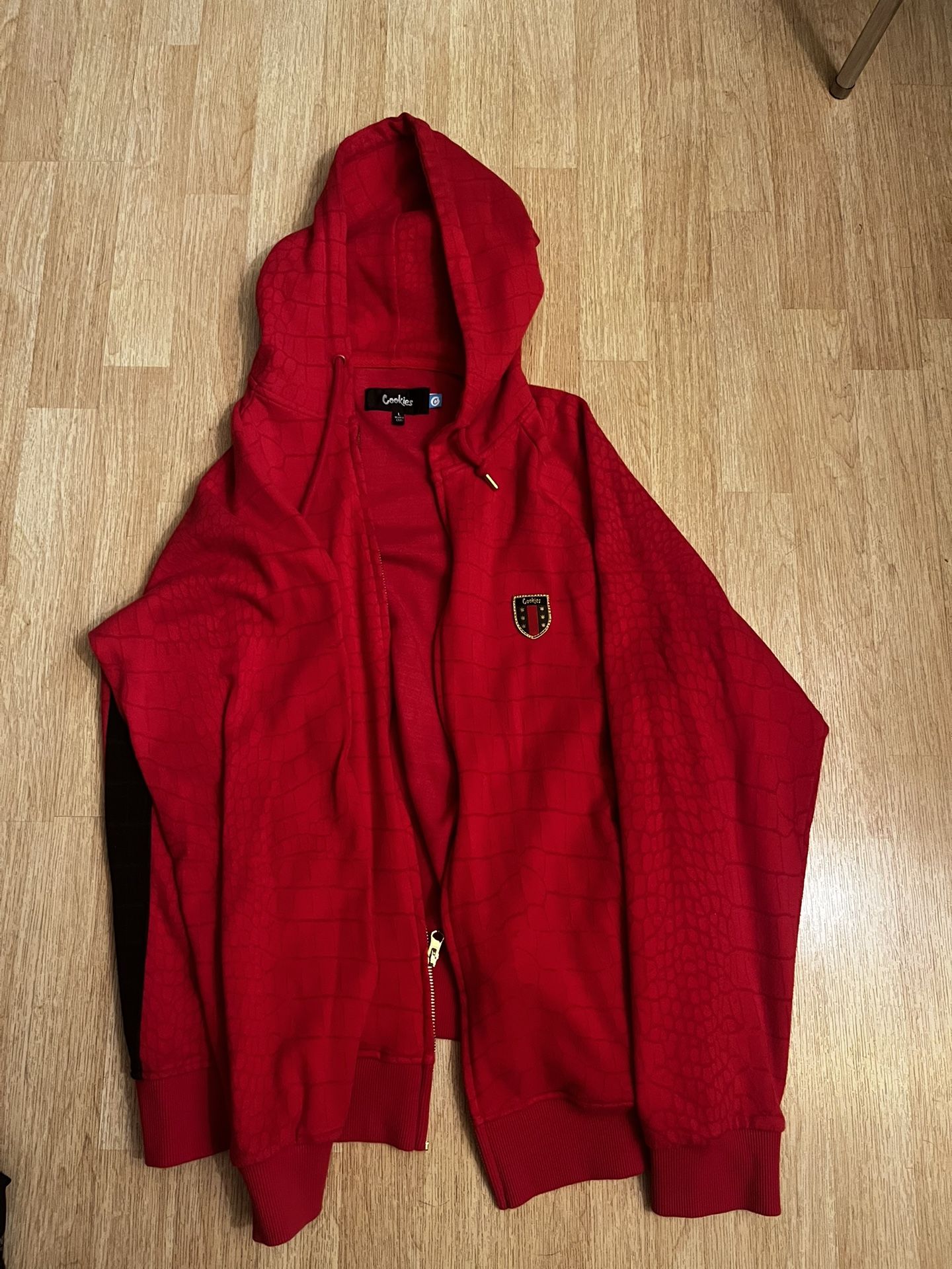 Red Cookies Zip Hoodie Large