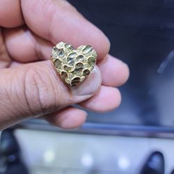 10k Gold Nugget Heart Ring