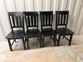 Set of 4 Dining Chairs Espresso Standard Size