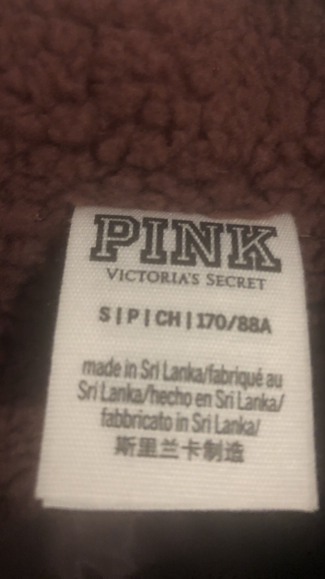 Women ‘s New VS Pink Sherpa Jacket Size S