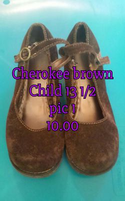 Cherokee brown wedges size 13 1/2 (children)